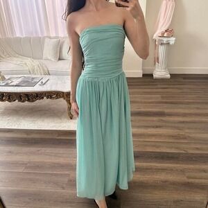 Revolve XS Line & Dot Delia Dress in Blue Teal